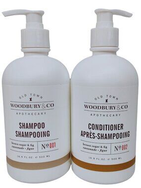 Woodbury & Co. SHAMPOO & CONDITIONER Large Set 16.9 oz Each Brown Sugar & Fig